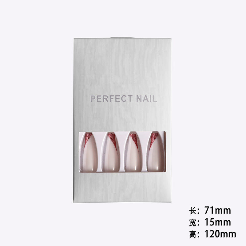 Rose Gold French Manicure Fake Nails | Press-On Set