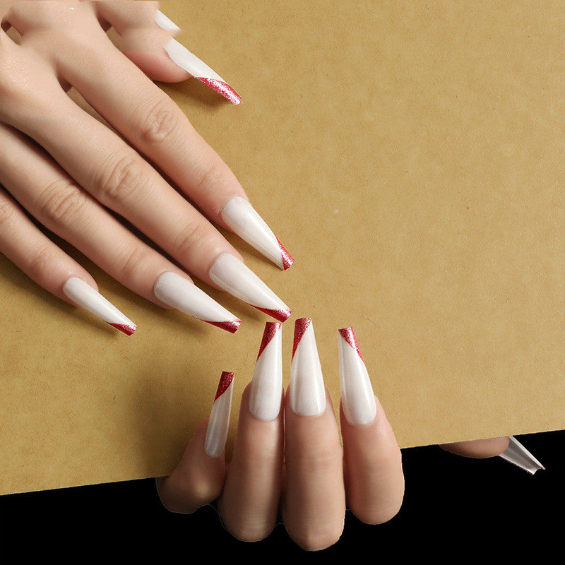Rose Gold French Manicure Fake Nails | Press-On Set