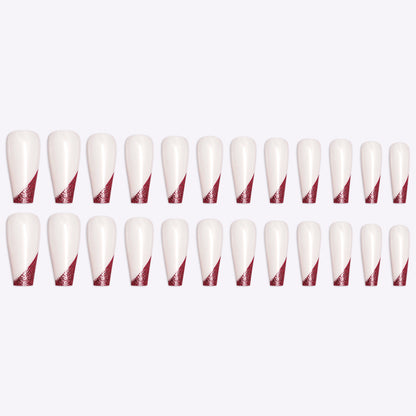 Rose Gold French Manicure Fake Nails | Press-On Set