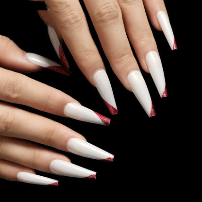 Rose Gold French Manicure Fake Nails | Press-On Set