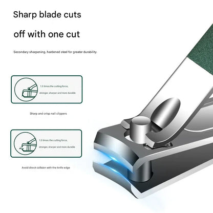 Portable Dark Green Nail Clippers Set - 6 Pieces Travel Kit