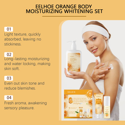 Orange Body Moisturizing Fragrance Gift Set Relieves Skin Dryness Body Cleansing Spray Set