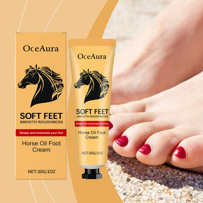 Foot Neck Cream Care Skin Hydrating product with a foot cream tube and smooth foot in the background