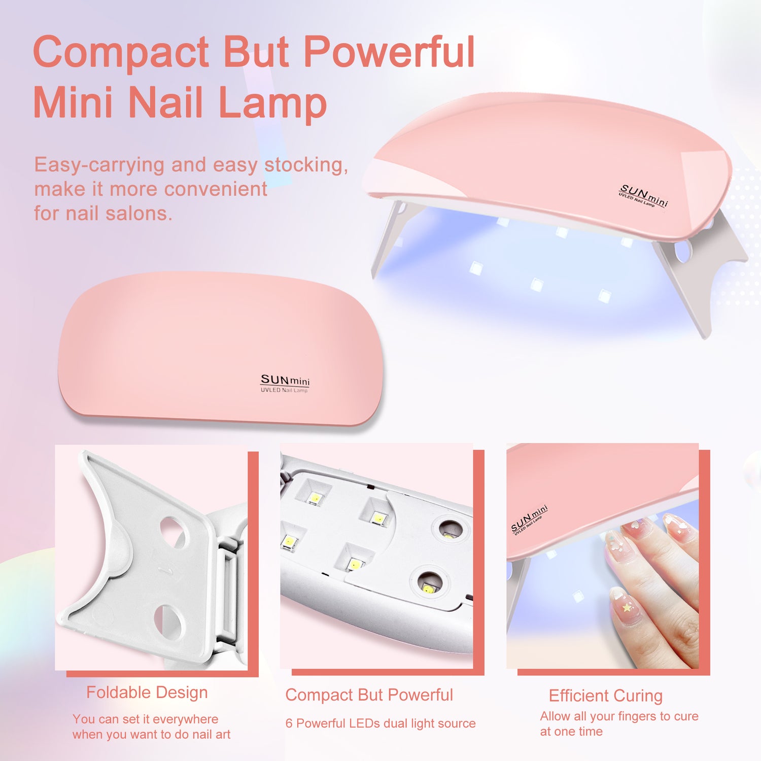 Poly Gel Nail Kit with UV Lamp &amp; Brush featuring compact mini nail lamp for efficient curing and professional results.
