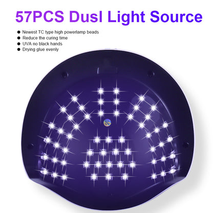 UV Nail Lamp with 57PCS Dusi light source for fast curing and even drying of gel nails.